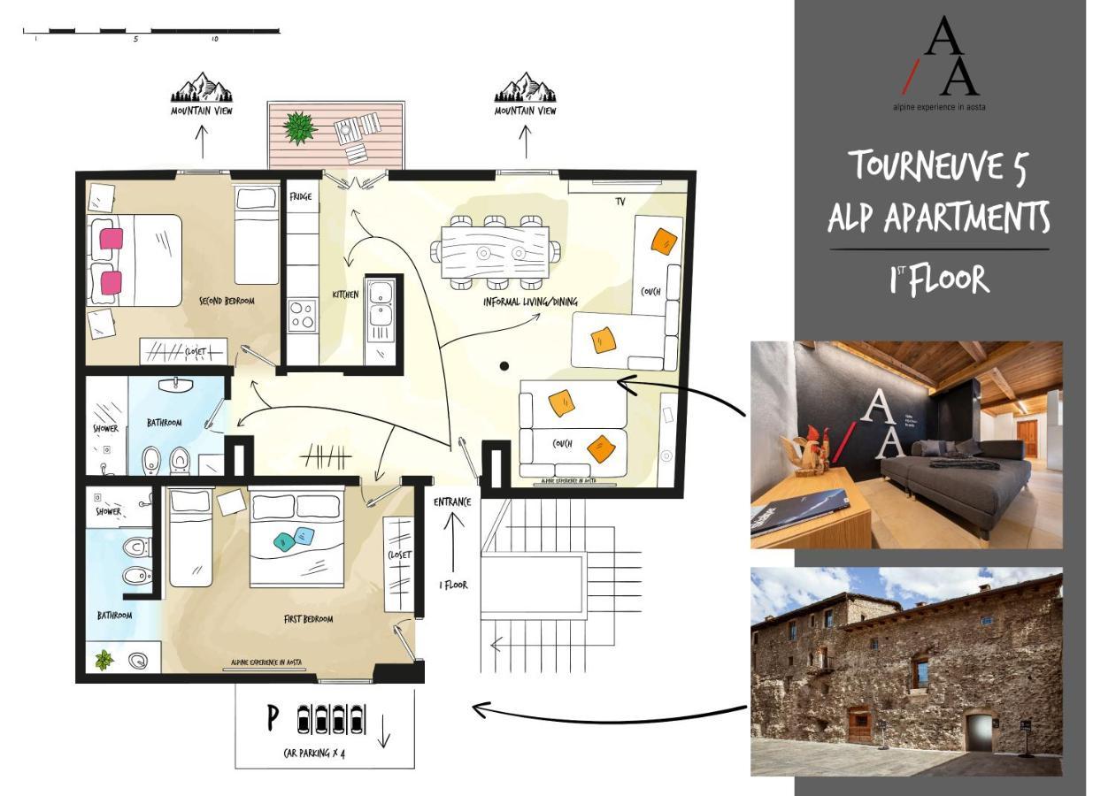 Alp Apartments Ski & Bike - Tourneuve5 Aosta Eksteriør billede